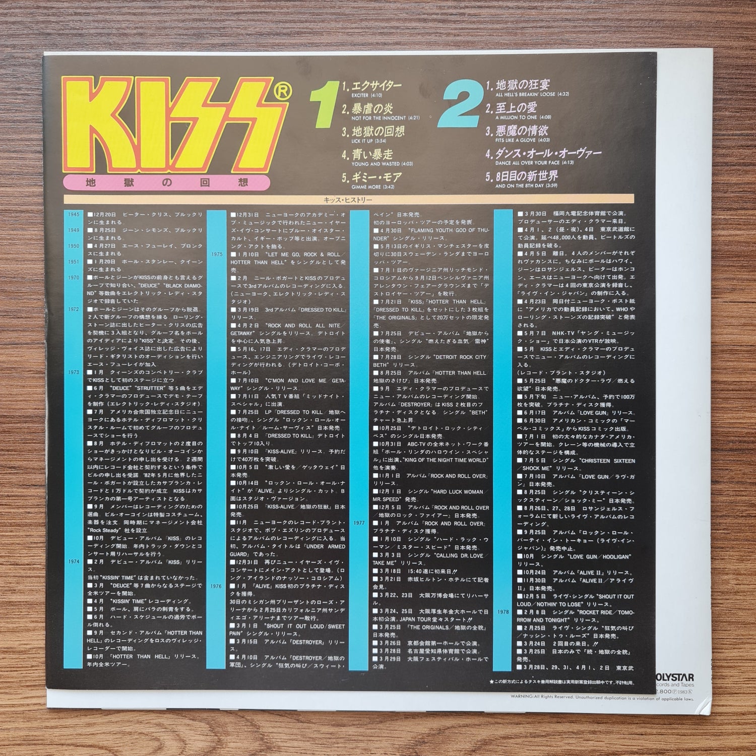 Kiss – Lick It Up 33'lük LP PLAK Japan Vinyl