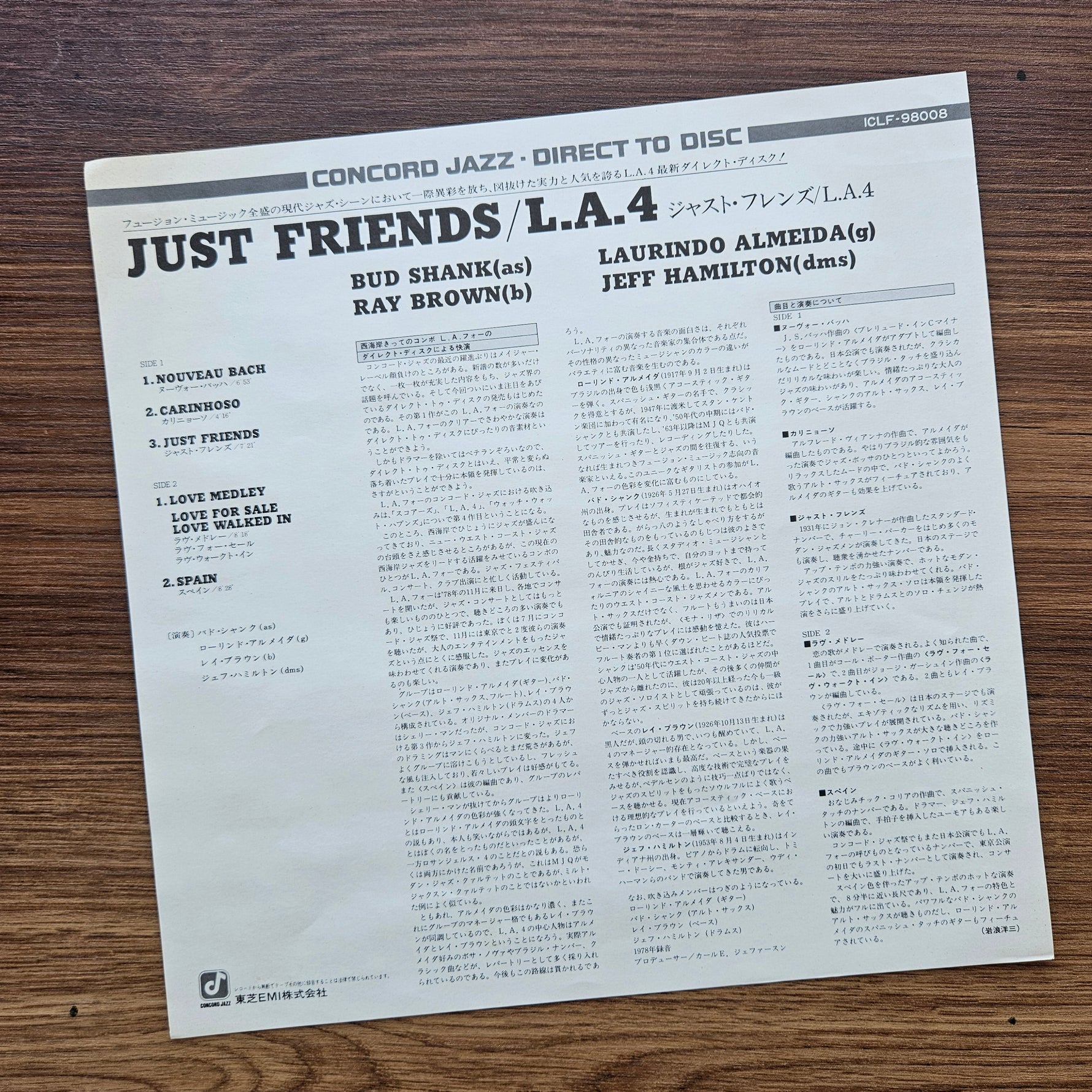L.A. 4 - Just Friends Japan Vinyl