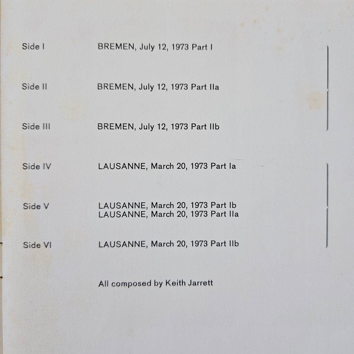Keith Jarrett – Solo Concerts: Bremen / Lausanne Japan Vinyl