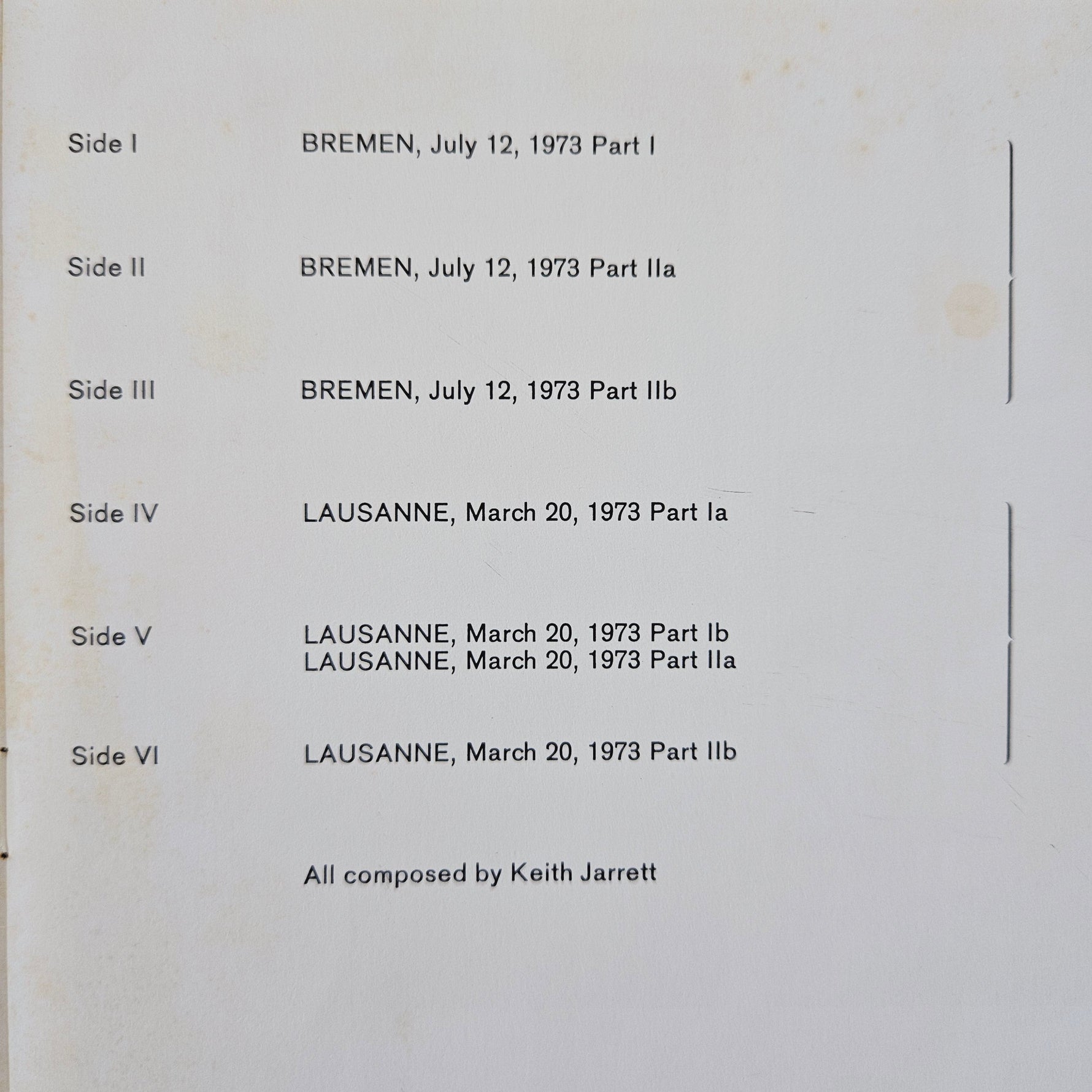 Keith Jarrett – Solo Concerts: Bremen / Lausanne Japan Vinyl