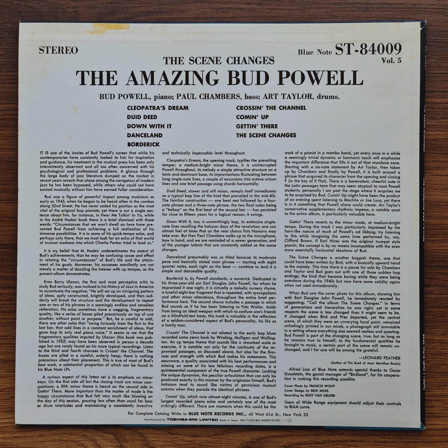 The Amazing Bud Powell – The Scene Changes, Vol. 5 Japan Vinyl