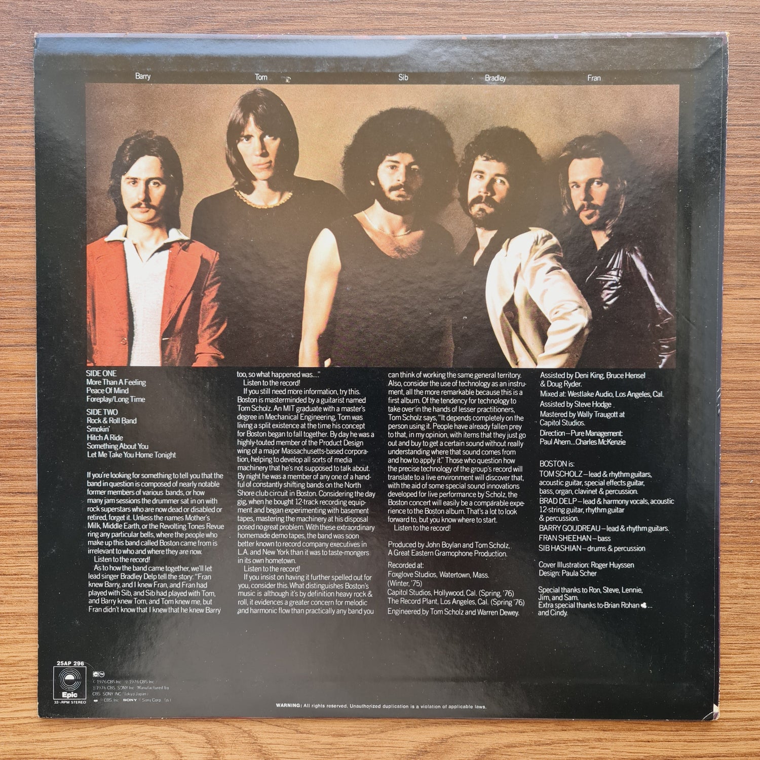 Boston – Boston 33'lük LP PLAK Japan Vinyl