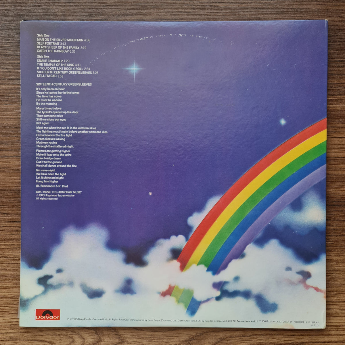 Rainbow – Ritchie Blackmore's Rainbow 33'lük LP PLAK Japan Vinyl