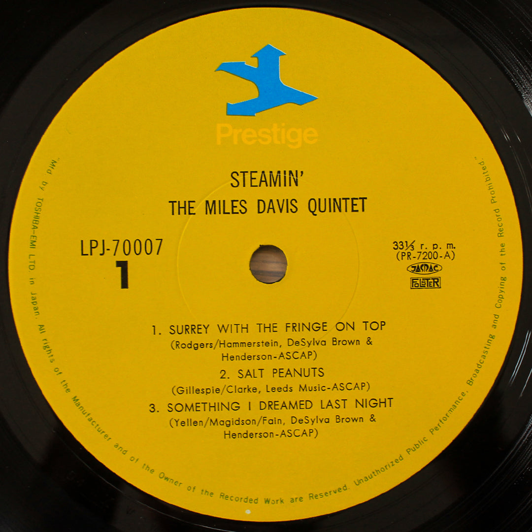 Miles Davis Quintet - Steamin' With The Miles Davis Quintet 33'lük LP PLAK Japan Vinyl