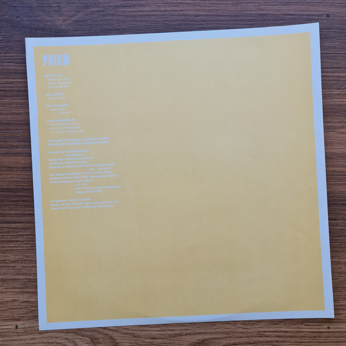 Prism – ∞ 33'lük LP PLAK Japan Vinyl