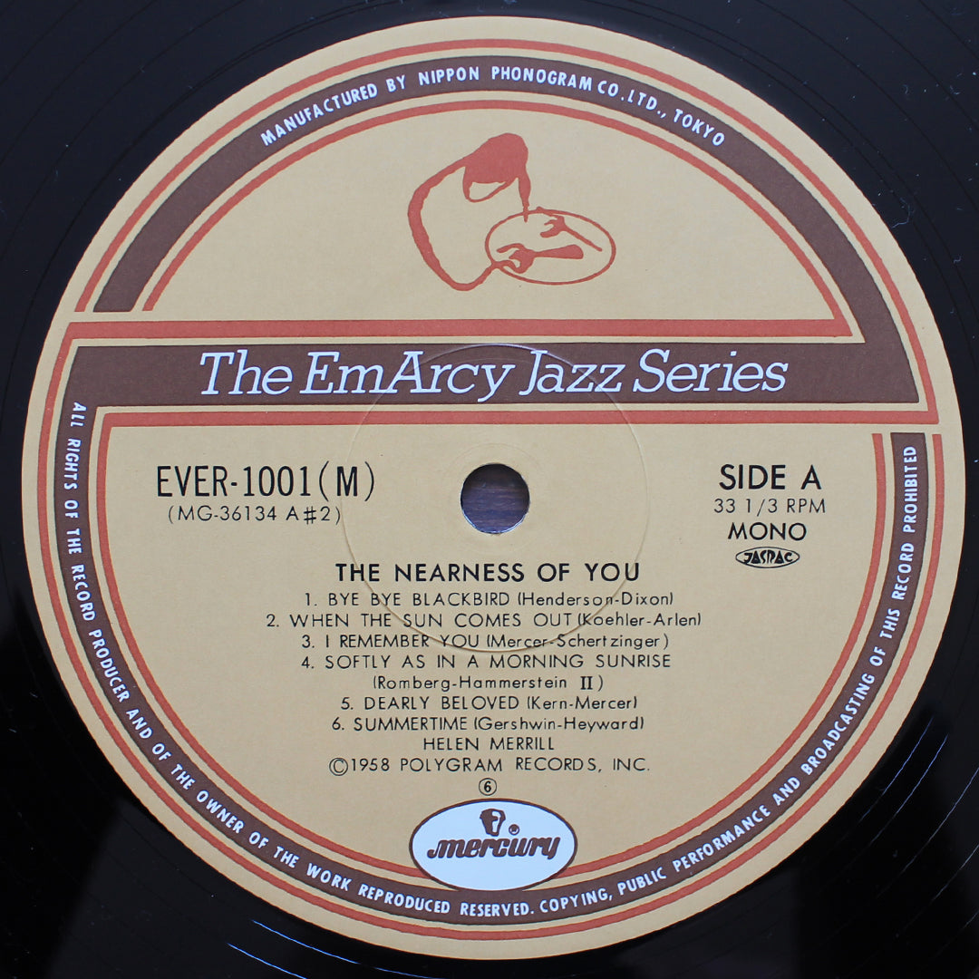 Helen Merrill - The Nearness Of You Japan Vinyl