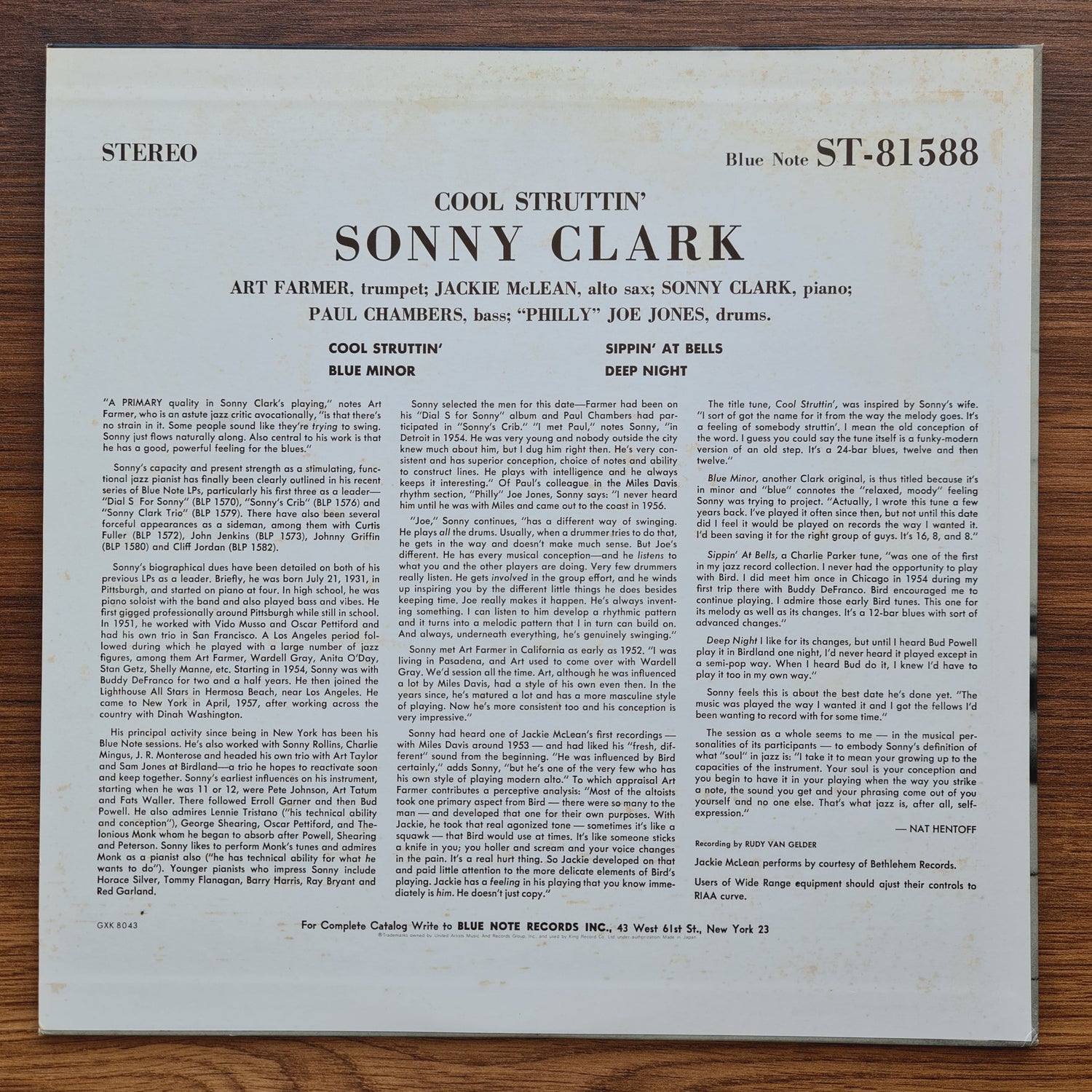 Sonny Clark – Cool Struttin' Japan Vinyl