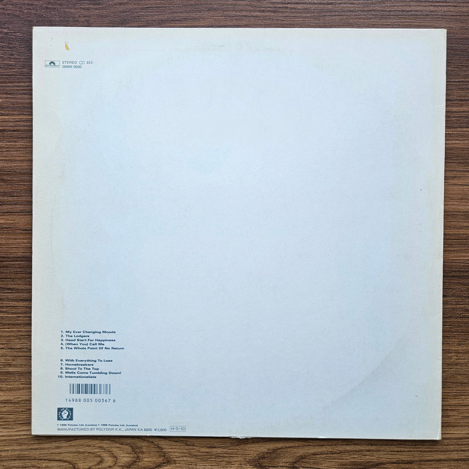 The Style Council – Home & Abroad 33'lük LP PLAK Japan Vinyl