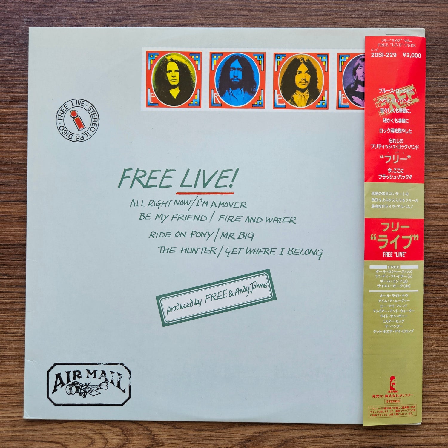 Free – Free Live 33'lük LP PLAK Japan Vinyl