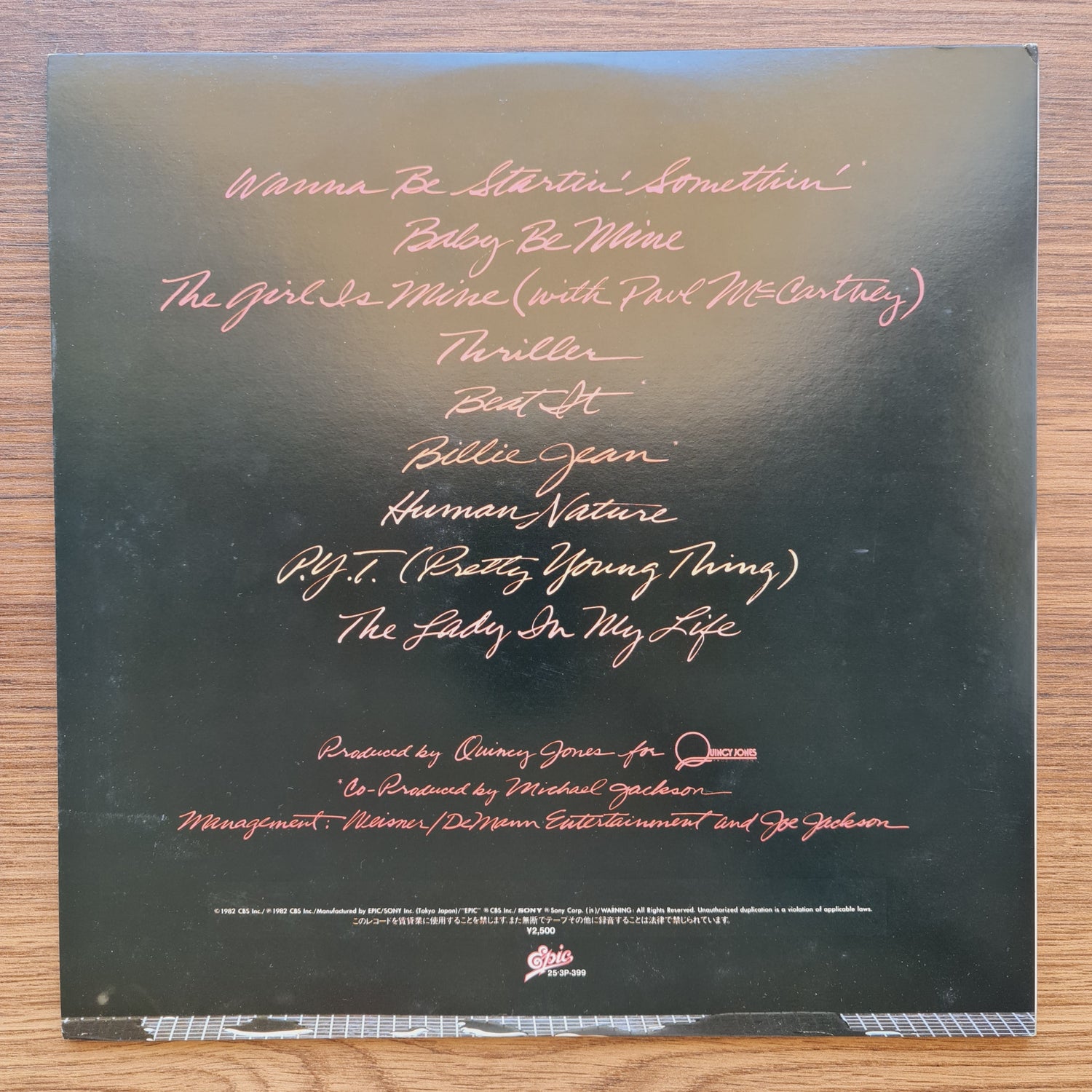Michael Jackson - Thriller 33'lük LP PLAK Japan Vinyl