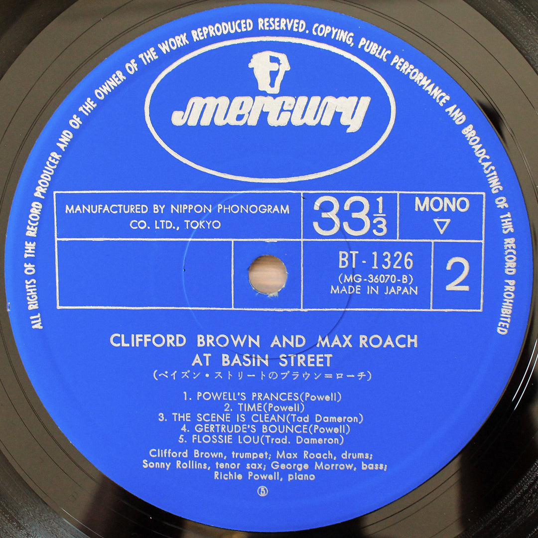 Clifford Brown And Max Roach - At Basin Street Japan Vinyl