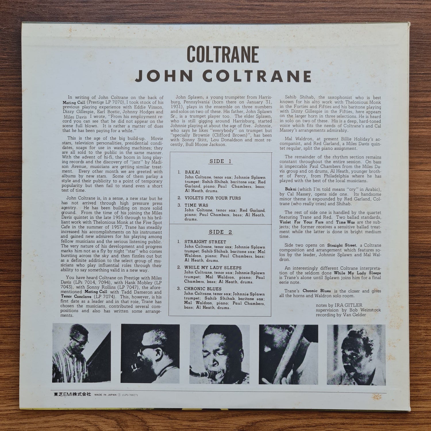 John Coltrane – Coltrane 33'lük LP PLAK Japan Vinyl