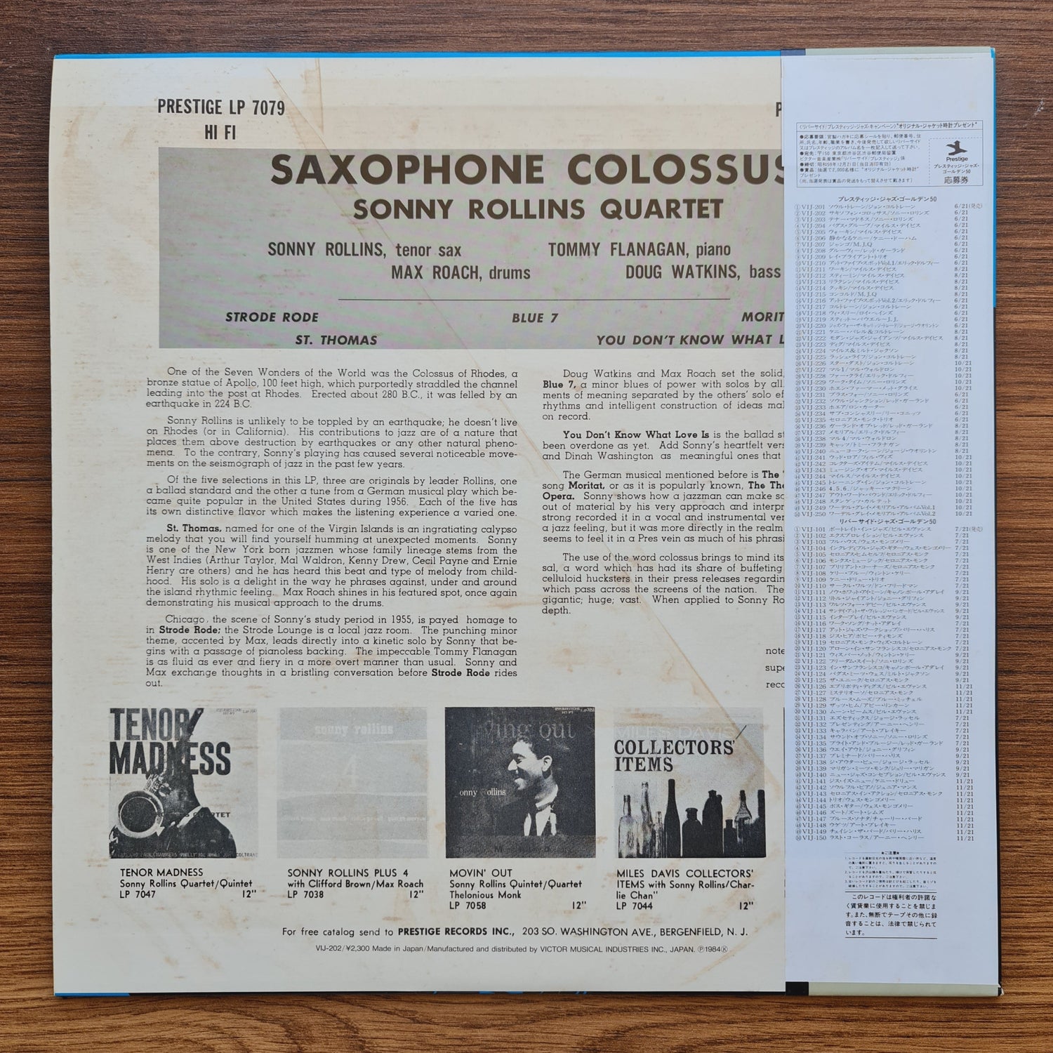 Sonny Rollins - Saxophone Colossus Japan Vinyl