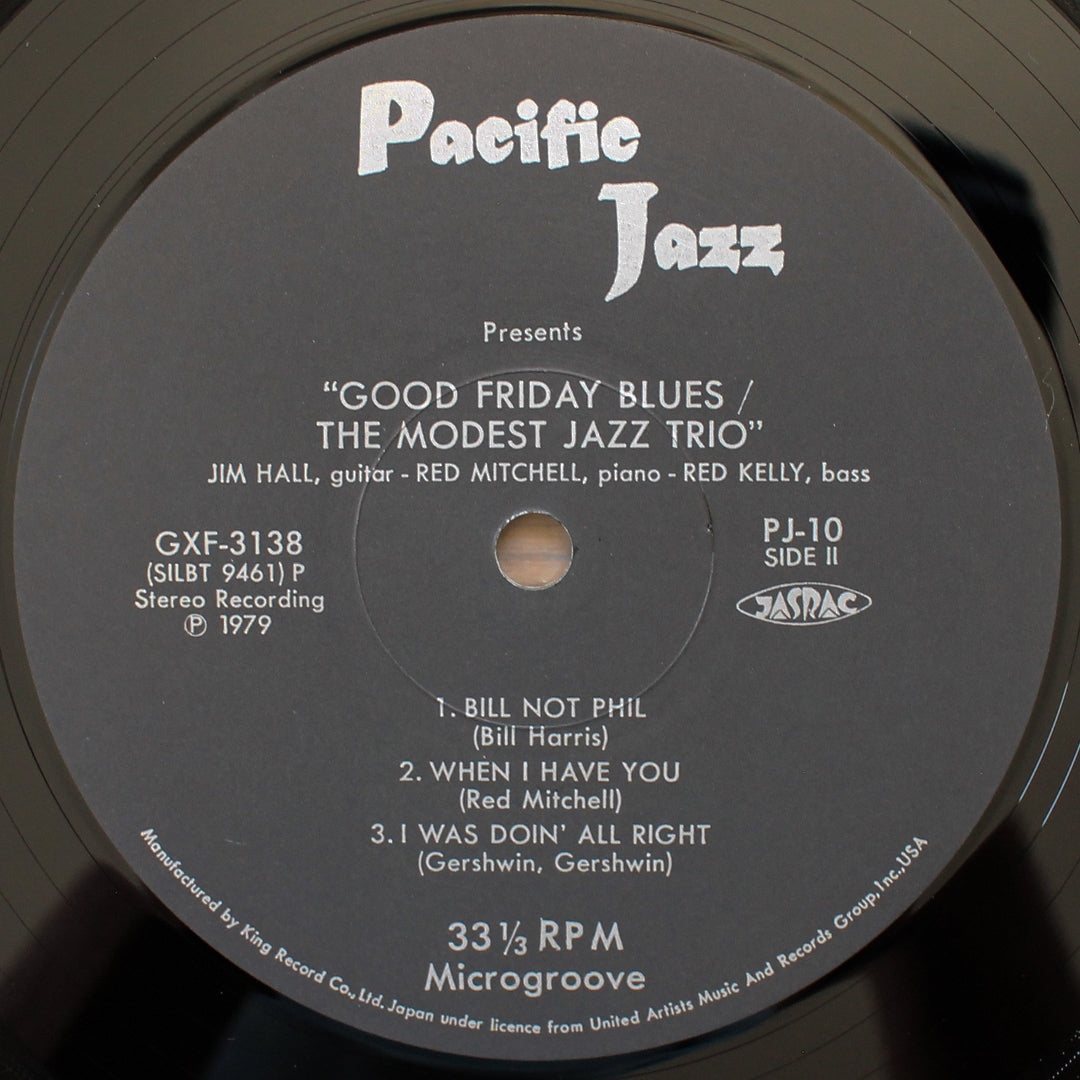 Jim Hall & Red Mitchell & Red Kelly - Good Friday Blues The Modest Jazz Trio 33'lük LP PLAK Japan Vinyl