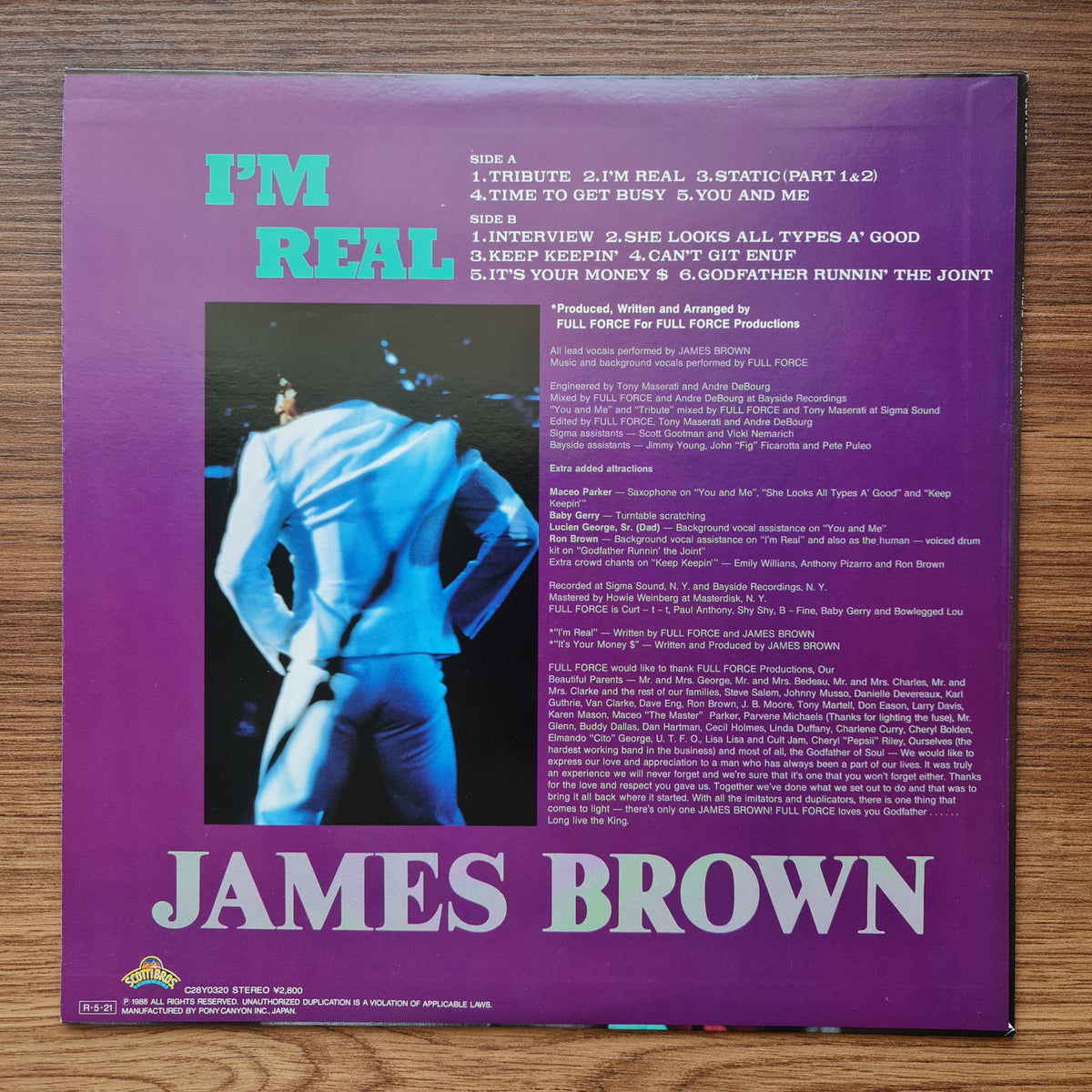 James Brown With Full Force – I'm Real 33'lük LP PLAK Japan Vinyl