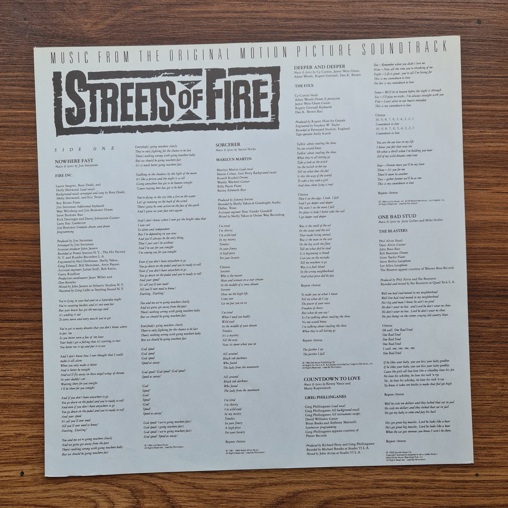 Streets Of Fire - A Rock Fantasy Soundtrack Japan Vinyl