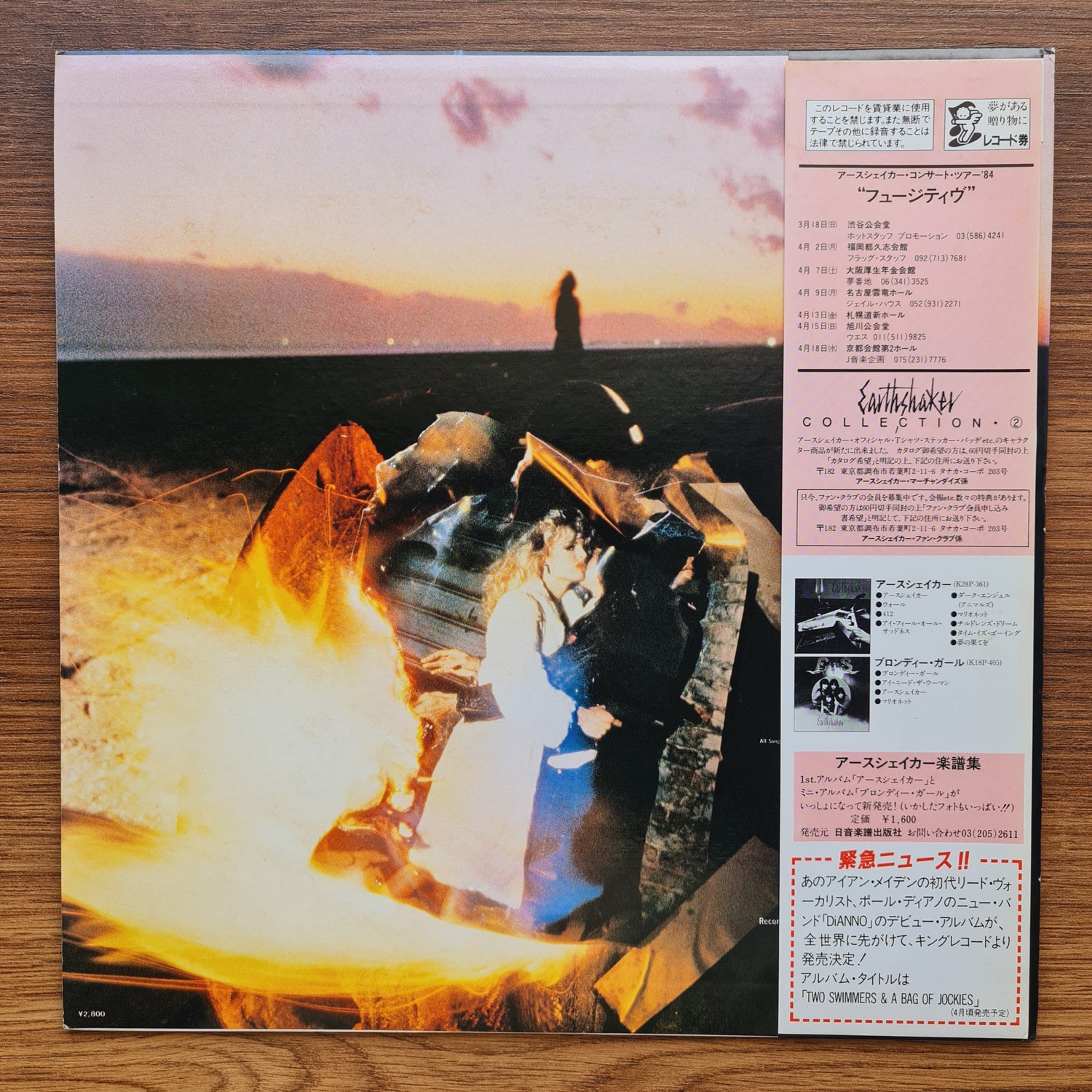 Earthshaker – Fugitive 33'lük LP PLAK Japan Vinyl