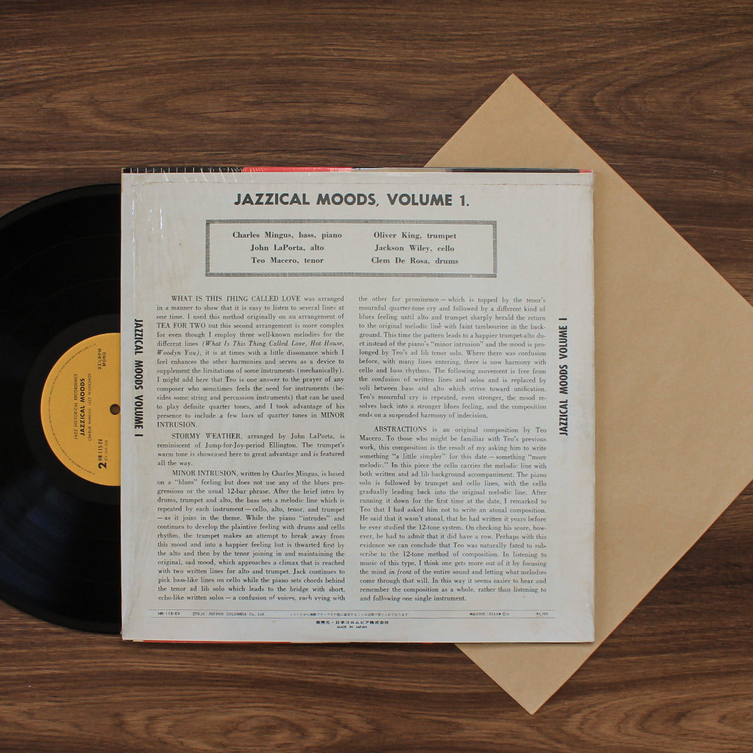 Charles Mingus' Jazz Workshop - Jazzical Moods 33'lük LP PLAK Japan Vinyl