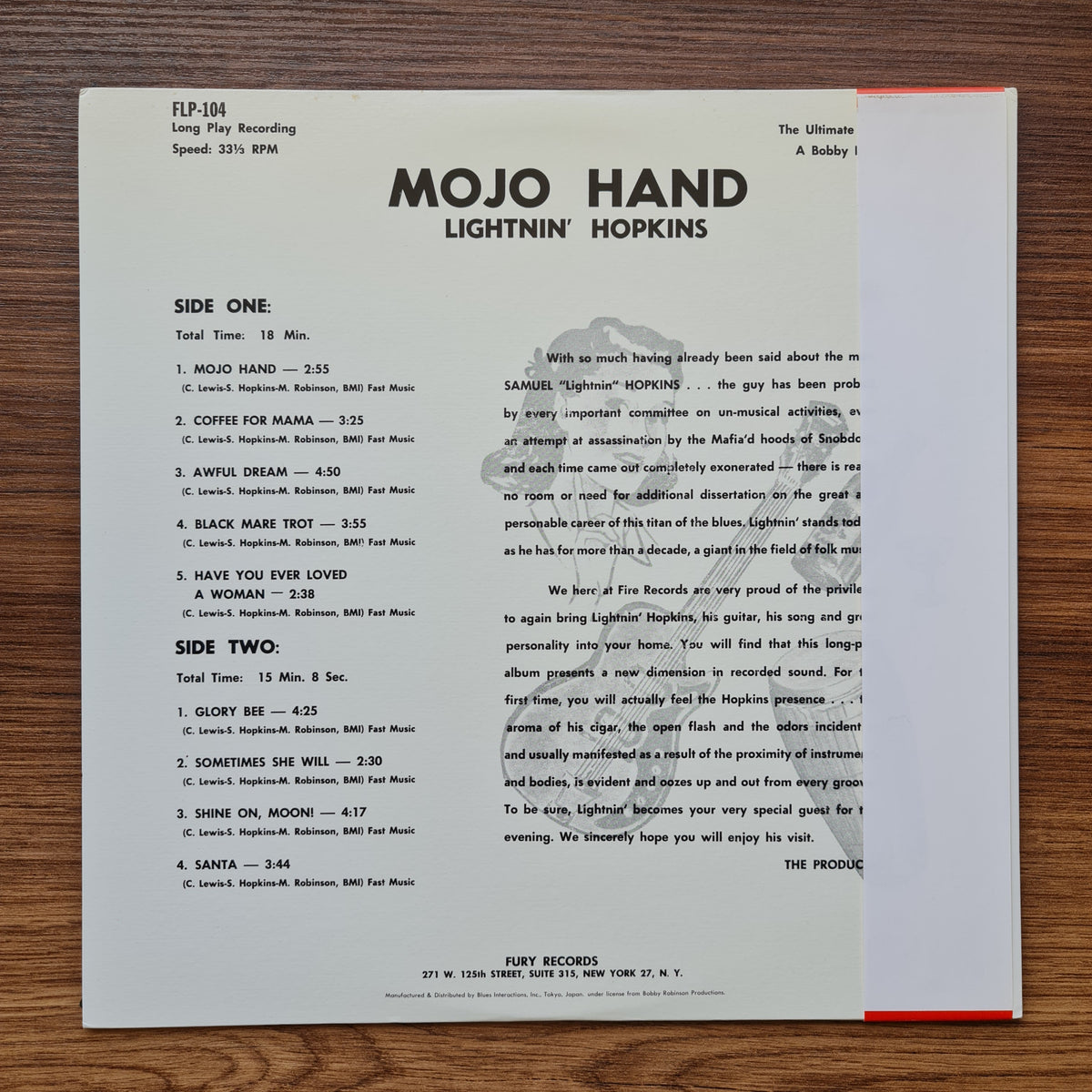 Lightnin' Hopkins - Mojo Hand Japan Vinyl
