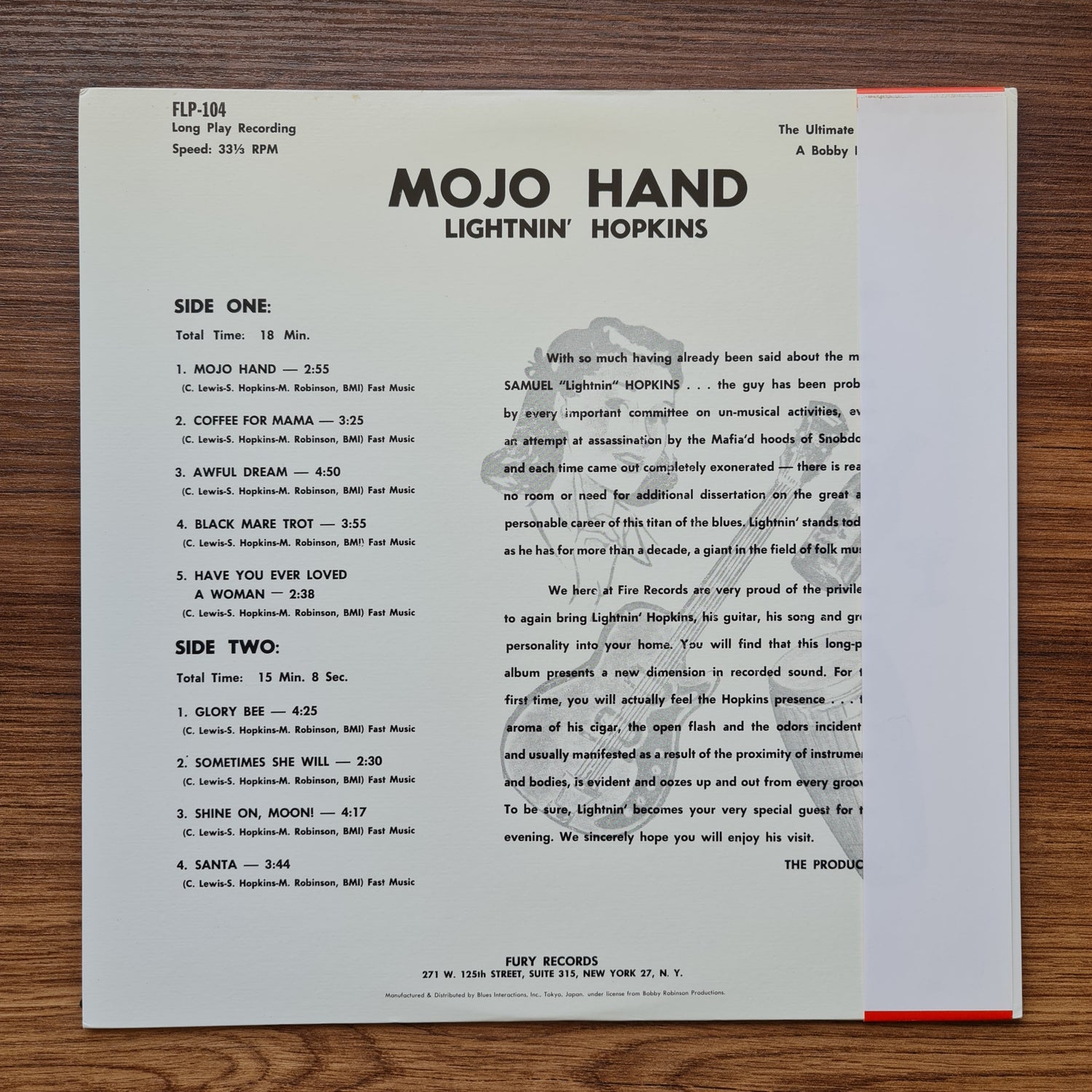 Lightnin' Hopkins - Mojo Hand Japan Vinyl