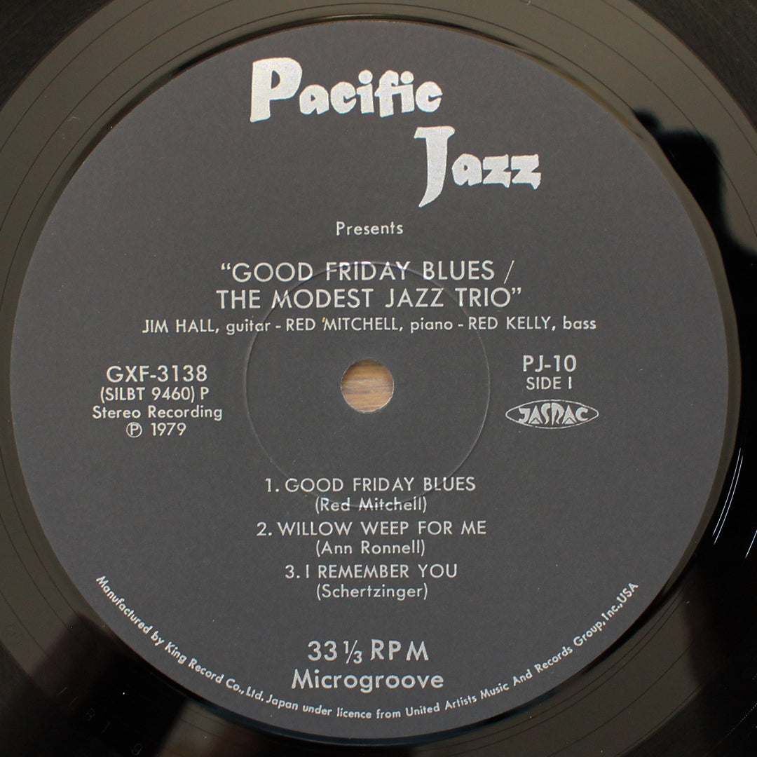 Jim Hall & Red Mitchell & Red Kelly - Good Friday Blues The Modest Jazz Trio 33'lük LP PLAK Japan Vinyl