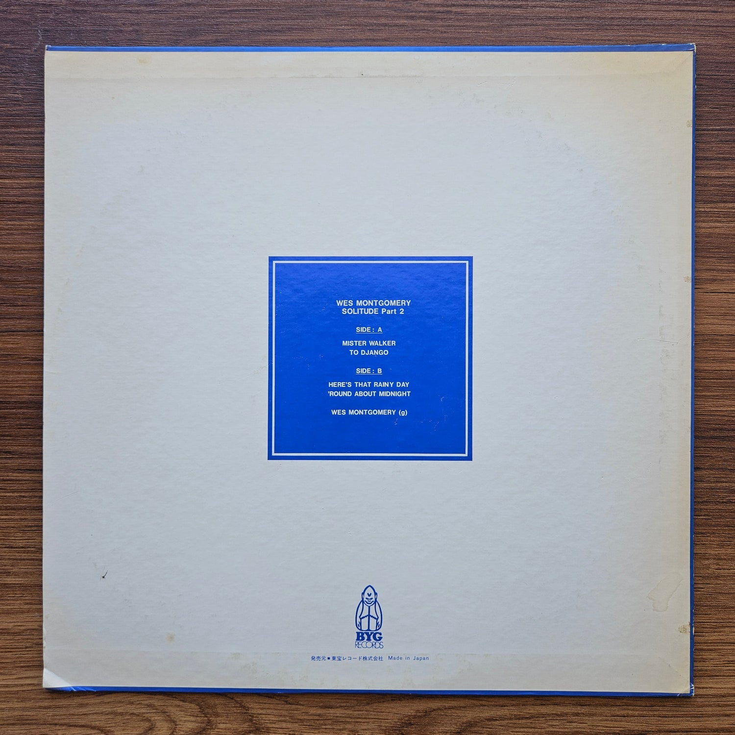 Wes Montgomery – Solitude Part 2 33'lük LP PLAK Japan Vinyl