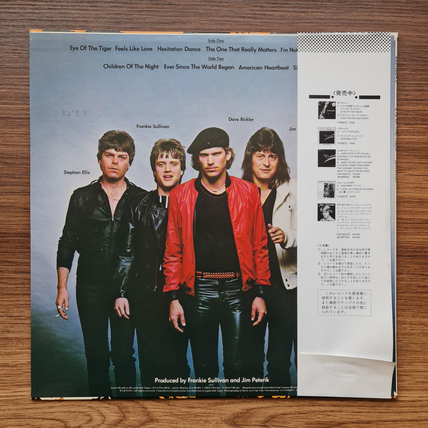 Survivor - Eye Of The Tiger Japan Vinyl