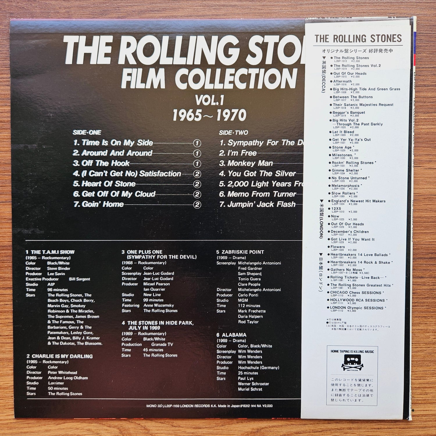 The Rolling Stones – Film Collection Vol.1 1965~1970 33'lük LP PLAK Japan Vinyl