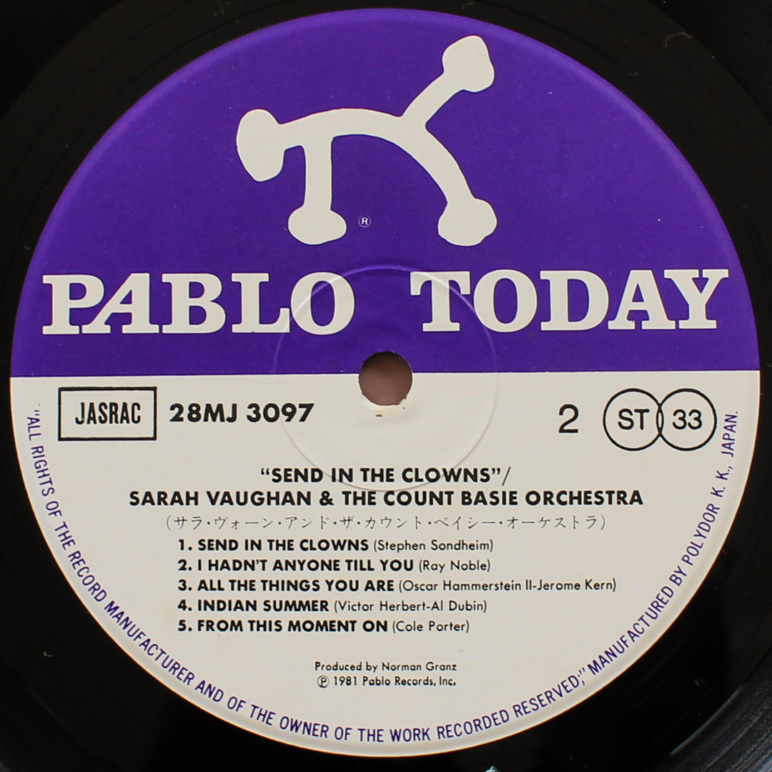Sarah Vaughan & The Count Basie Orchestra - Send In The Clowns Japan Vinyl