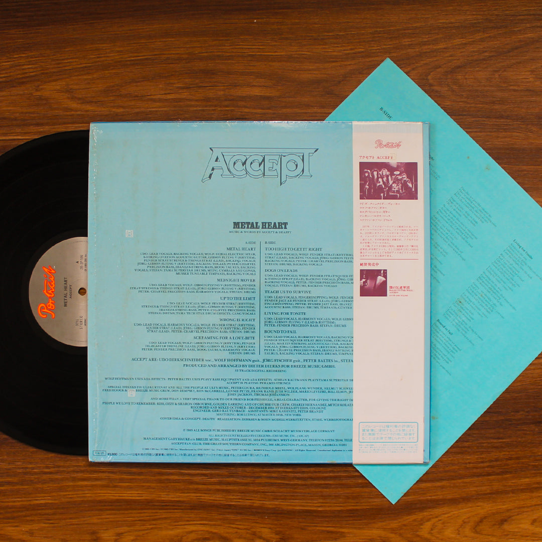 Accept - Metal Heart 33'lük LP PLAK Japan Vinyl