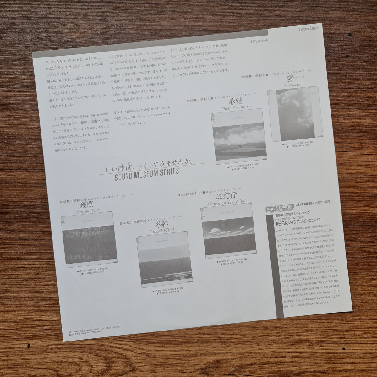 Hiromoto Tobisawa, Manabu Ohishi – Transit On The Wind 33'lük LP PLAK Japan Vinyl