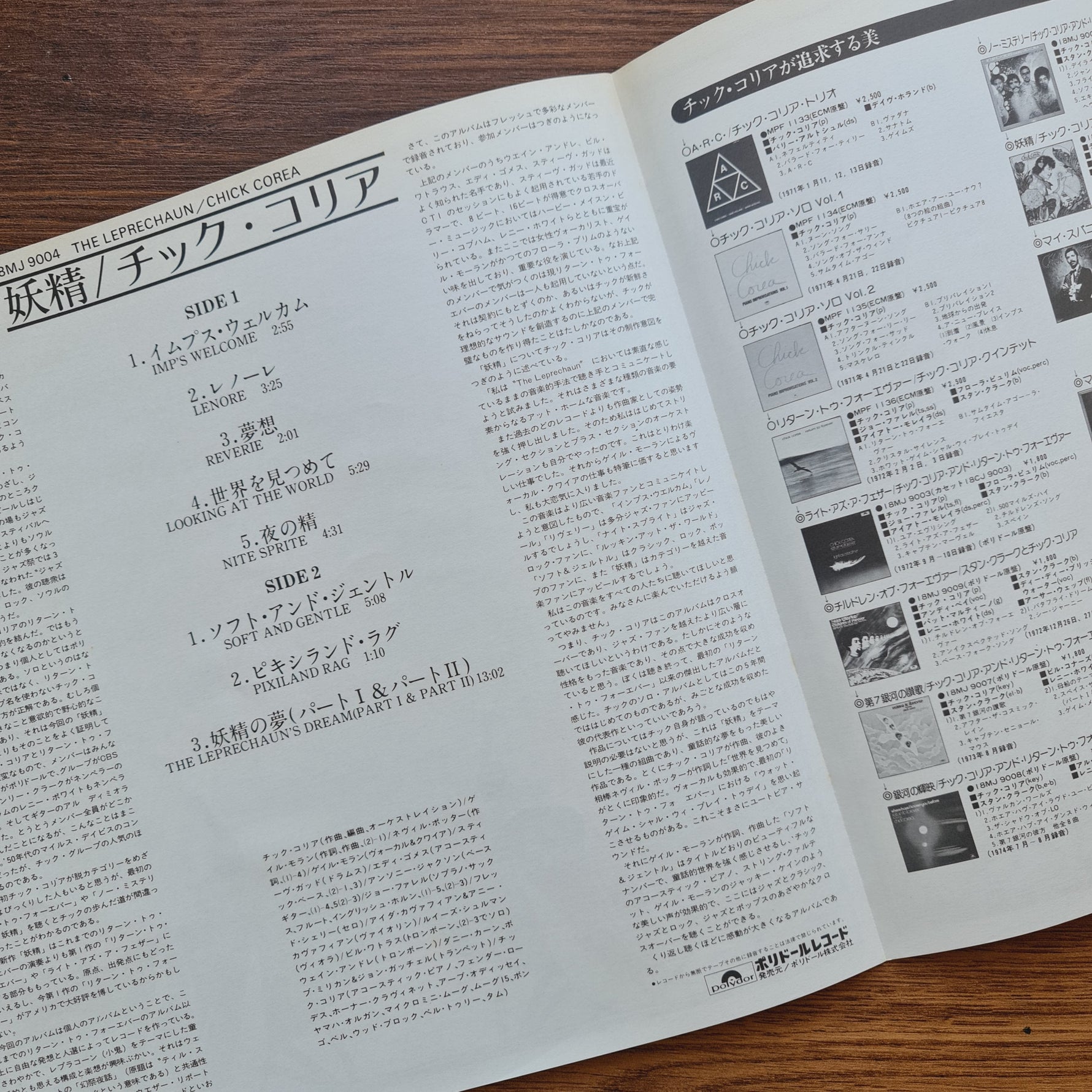 Chick Corea – The Leprechaun 33'lük LP PLAK Japan Vinyl