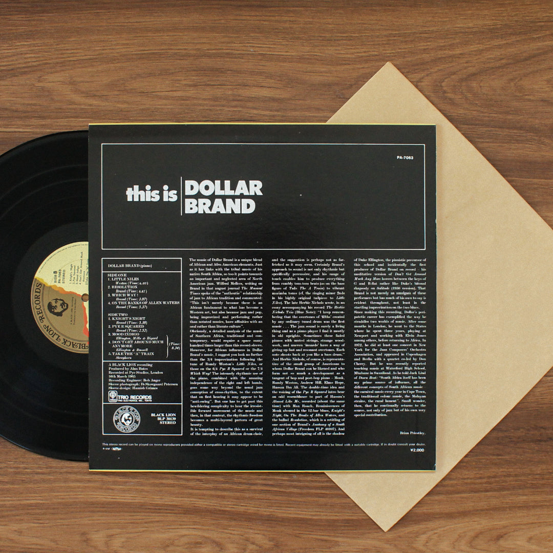 Dollar Brand - This Is Dollar Brand 33'lük LP PLAK Japan Vinyl