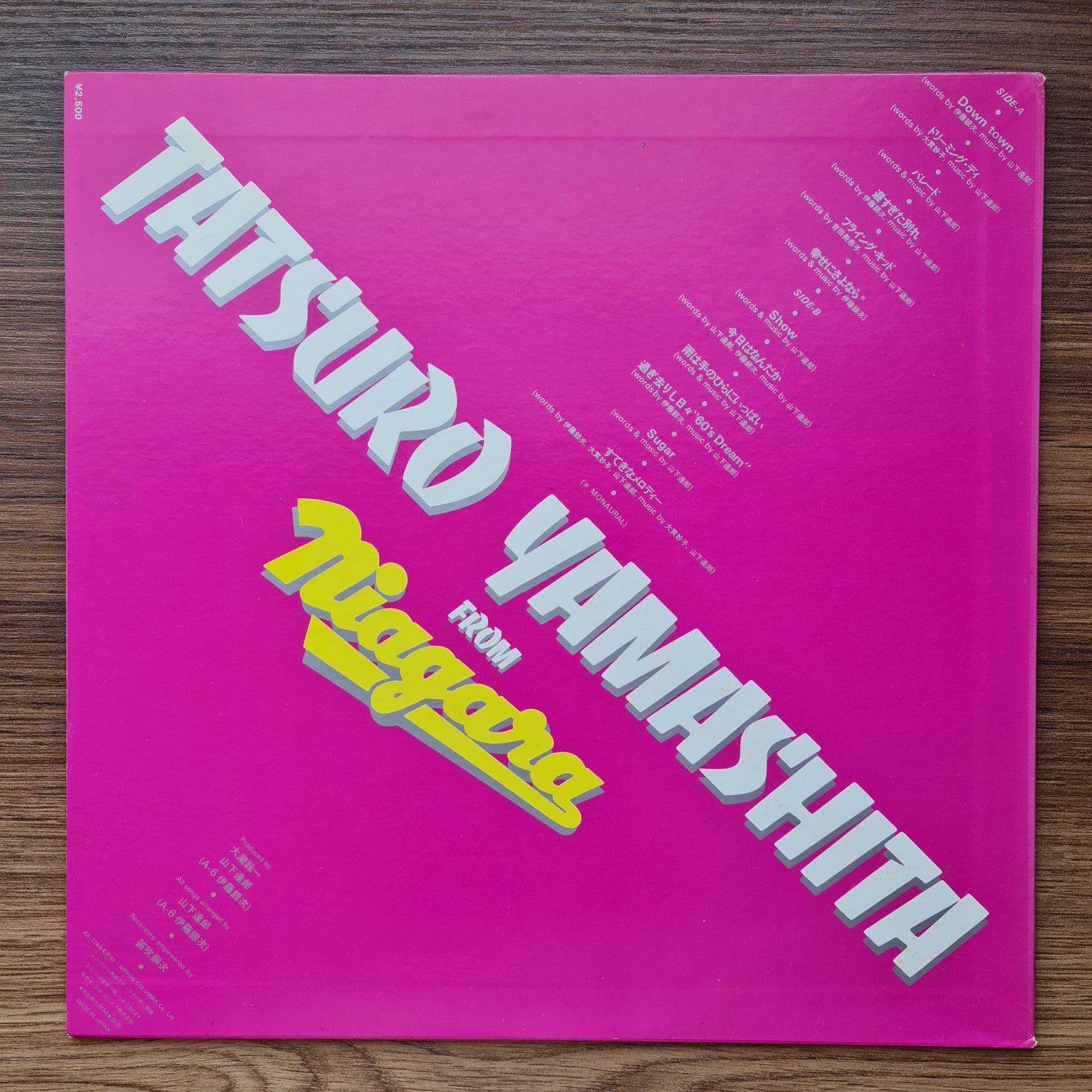 Tatsuro Yamashita From Niagara 33'lük LP PLAK Japan Vinyl