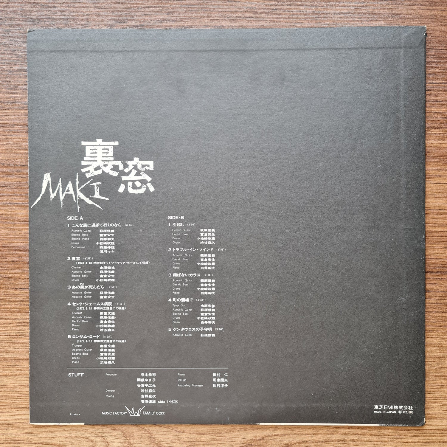 Maki Asakawa - Uramado 33'lük LP PLAK Japan Vinyl