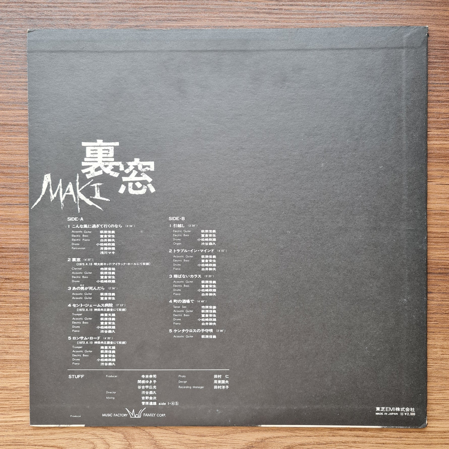 Maki Asakawa - Uramado 33'lük LP PLAK Japan Vinyl