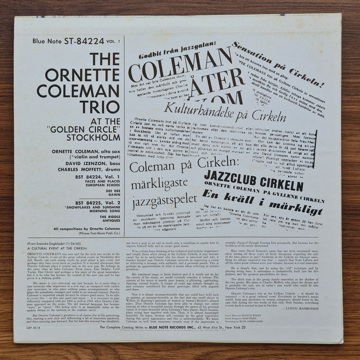 The Ornette Coleman Trio – At The "Golden Circle" Stockholm Japan Vinyl