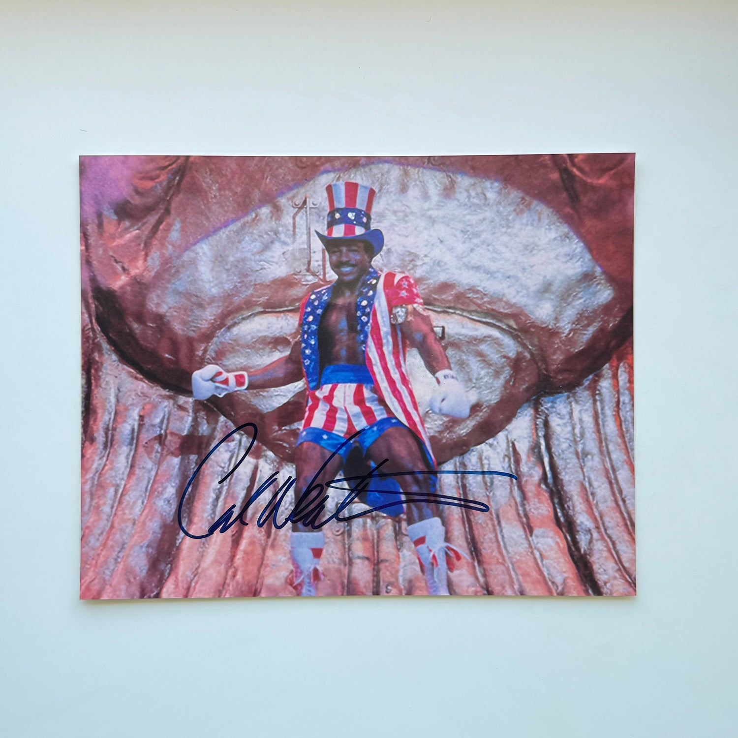 Carl Weathers Apollo Creed 21x26 cm Boyutunda El İmzalı Fotoğraf (Ömür Boyu COA) Japan Vinyl