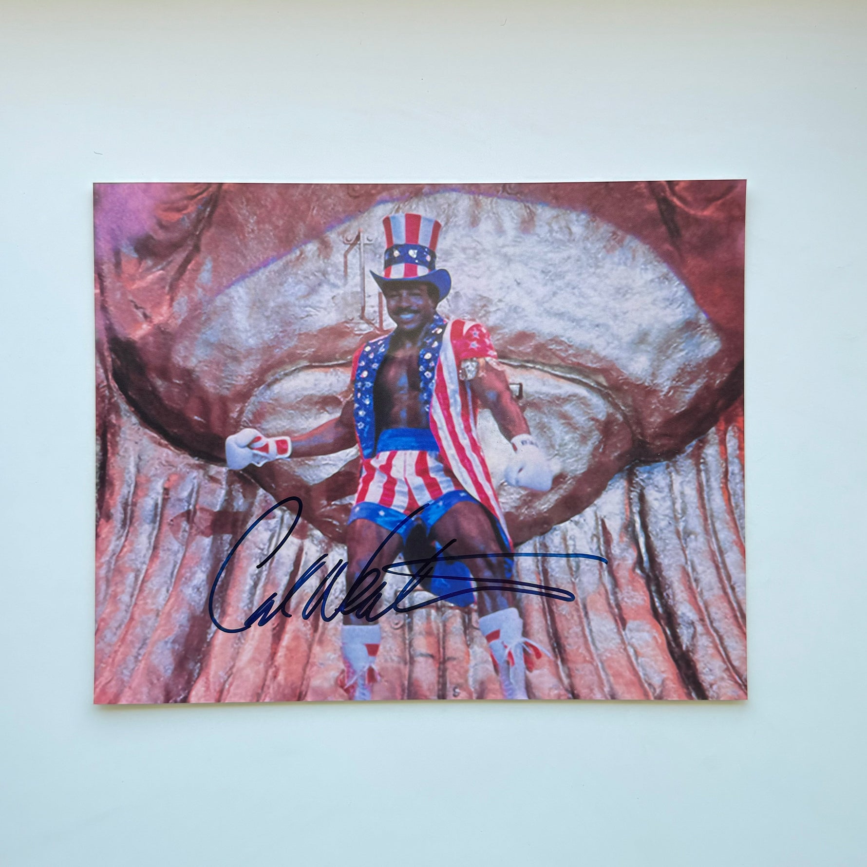 Carl Weathers Apollo Creed 21x26 cm Boyutunda El İmzalı Fotoğraf (Ömür Boyu COA) Japan Vinyl