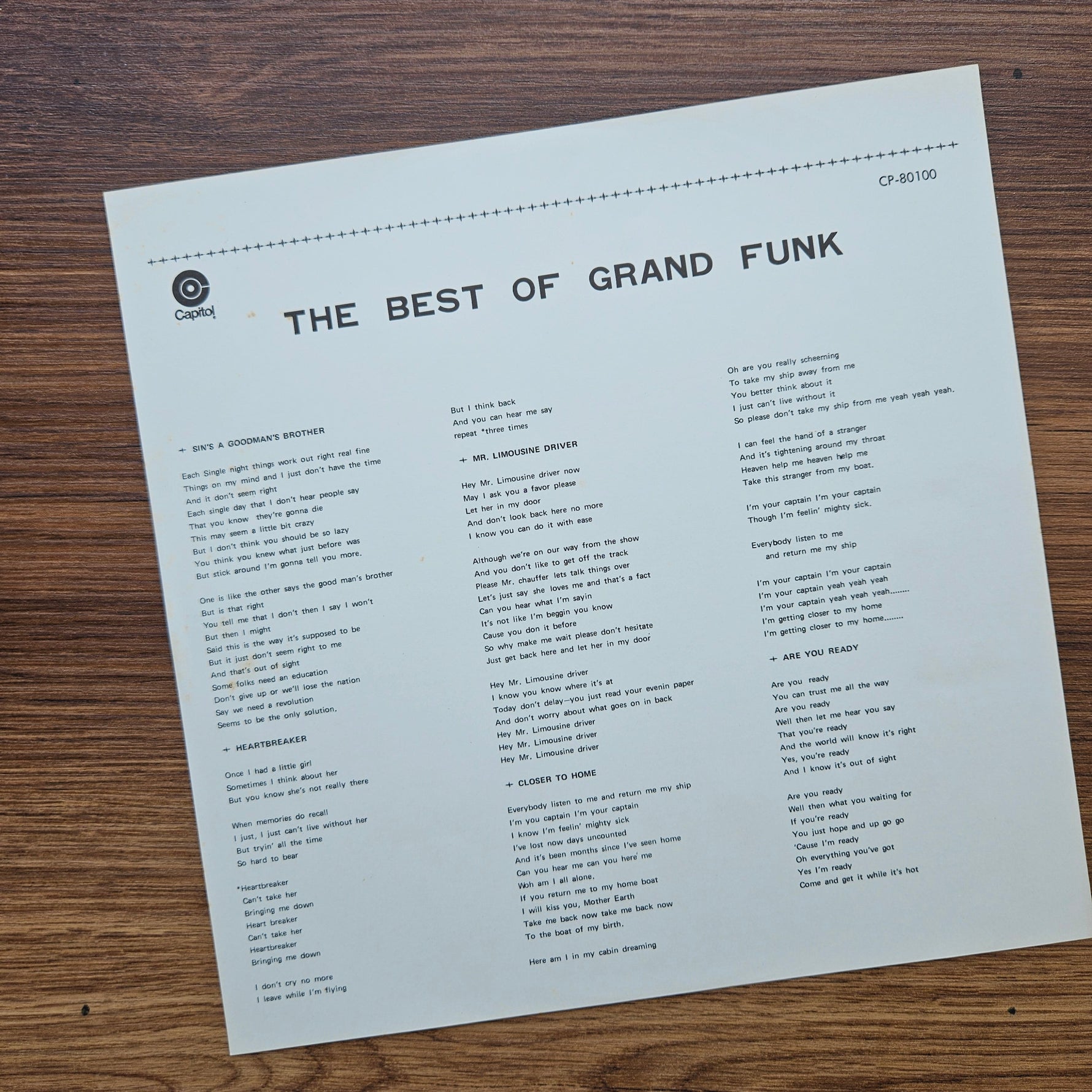 Grand Funk – The Best Of Grand Funk 33'lük LP PLAK Japan Vinyl