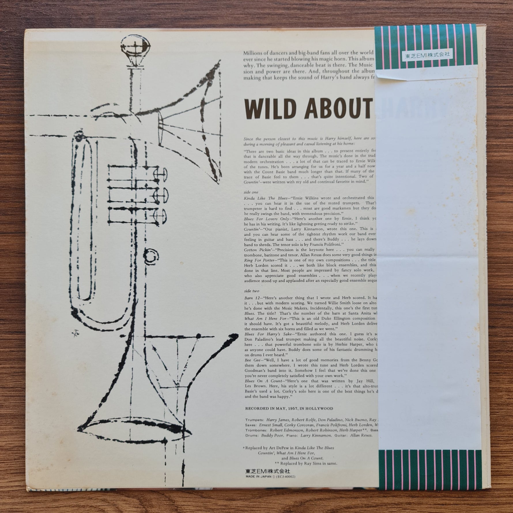 Harry James And His Orchestra – Wild About Harry! 33'lük LP PLAK Japan Vinyl