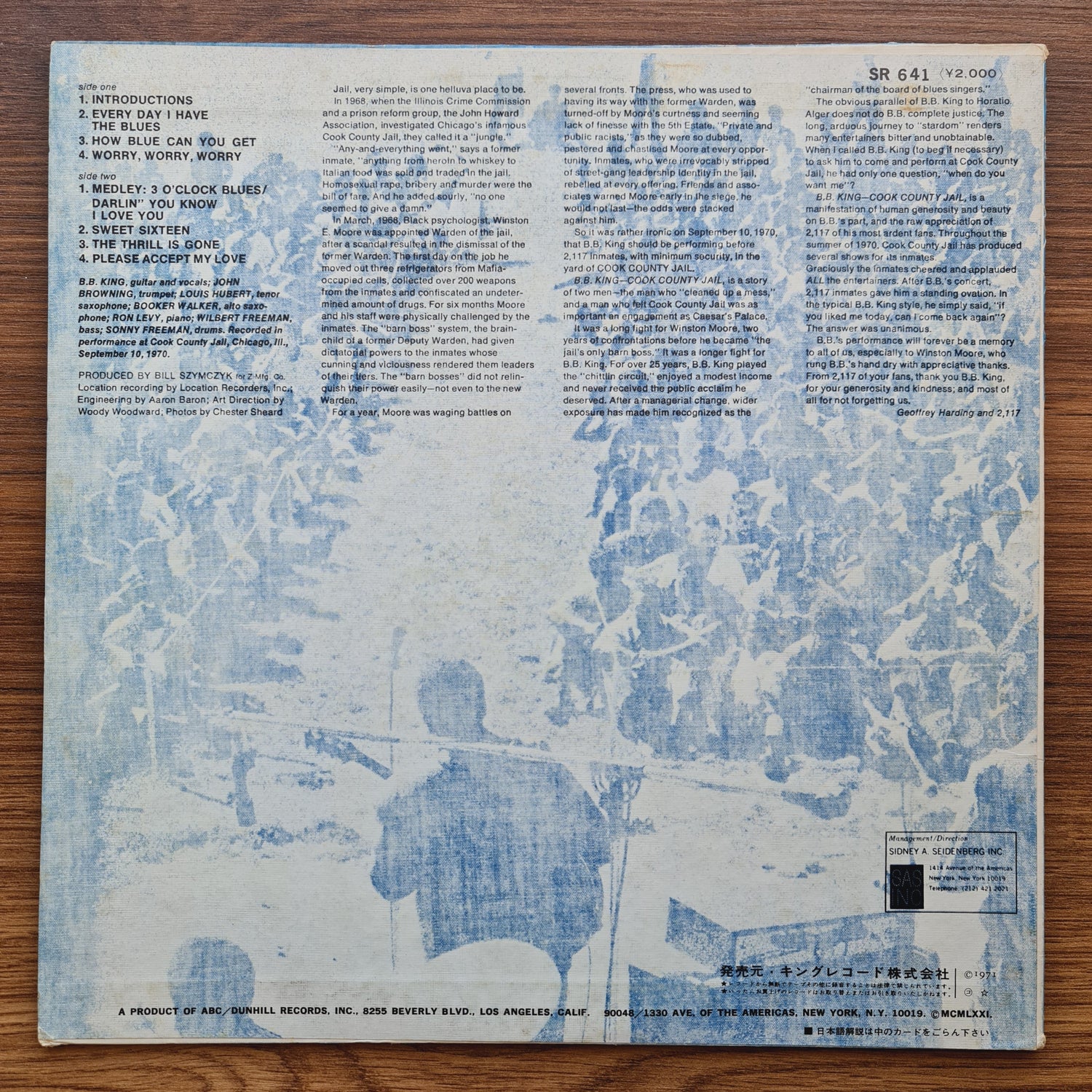 B.B. King - Live In Cook County Jail Japan Vinyl