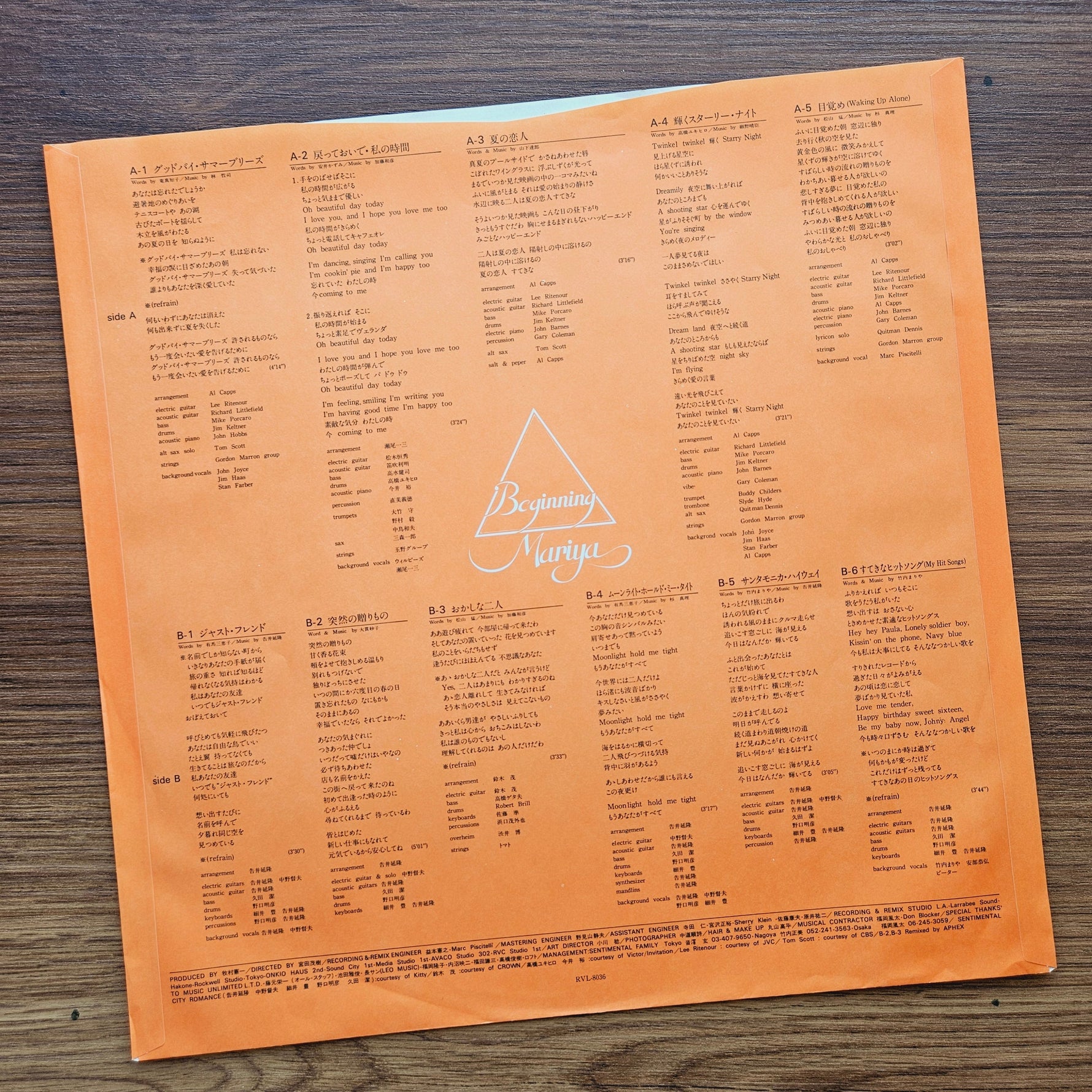 Mariya Takeuchi – Beginning 33'lük LP PLAK Japan Vinyl