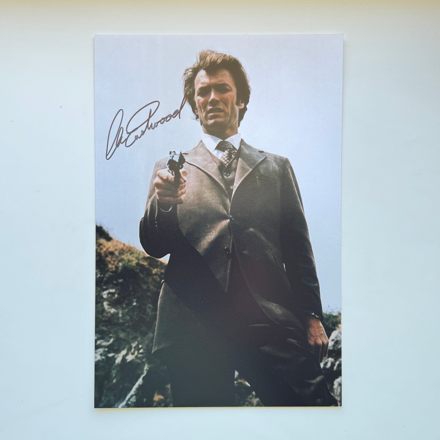 Clint Eastwood 20x30 cm Boyutunda El İmzalı Fotoğraf (Ömür Boyu COA) Japan Vinyl