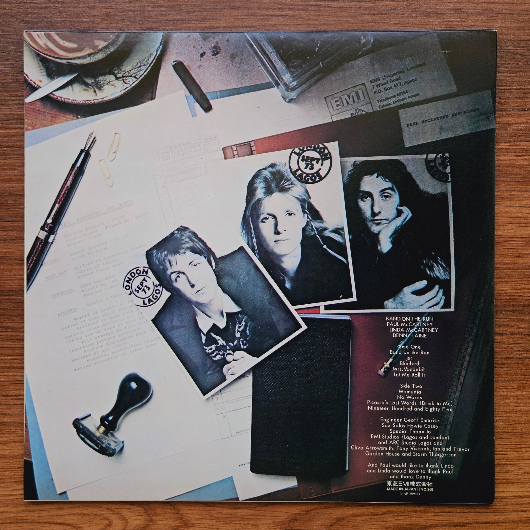 Paul McCartney & Wings – Band On The Run 33'lük LP PLAK Japan Vinyl