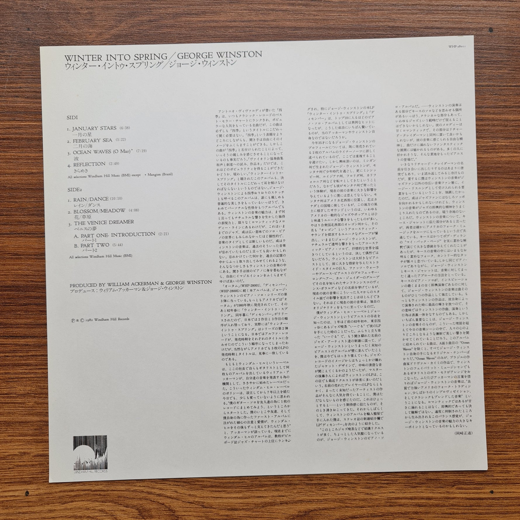 George Winston – Winter Into Spring 33'lük LP PLAK Japan Vinyl