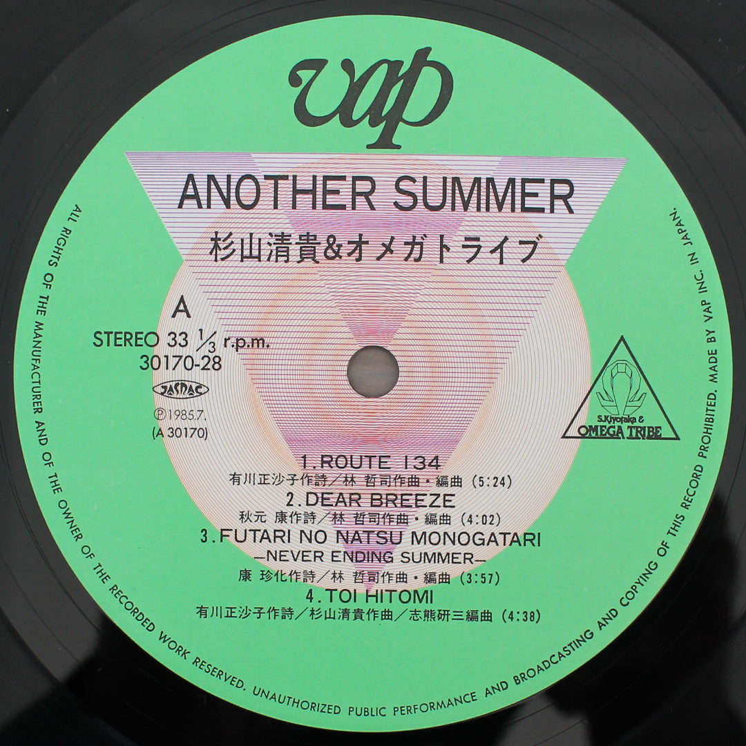 S. Kiyotaka & Omega Tribe - Another Summer 33'lük LP PLAK Japan Vinyl