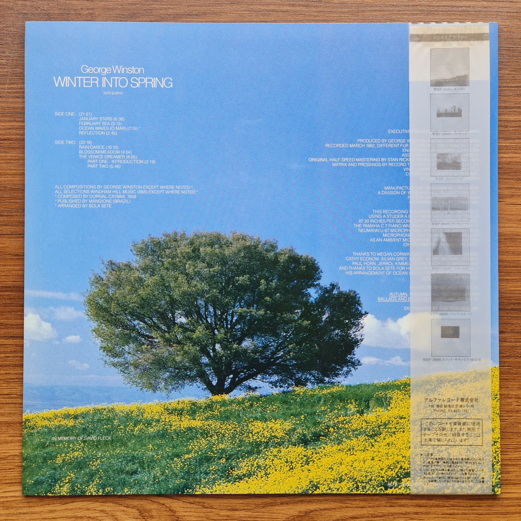 George Winston – Winter Into Spring 33'lük LP PLAK Japan Vinyl