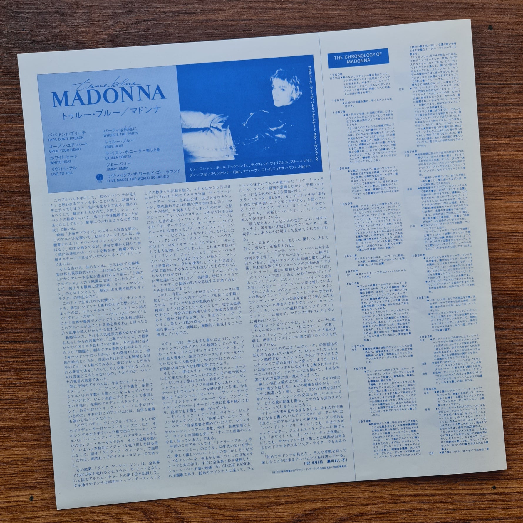 Madonna - True Blue 33'lük LP PLAK Japan Vinyl