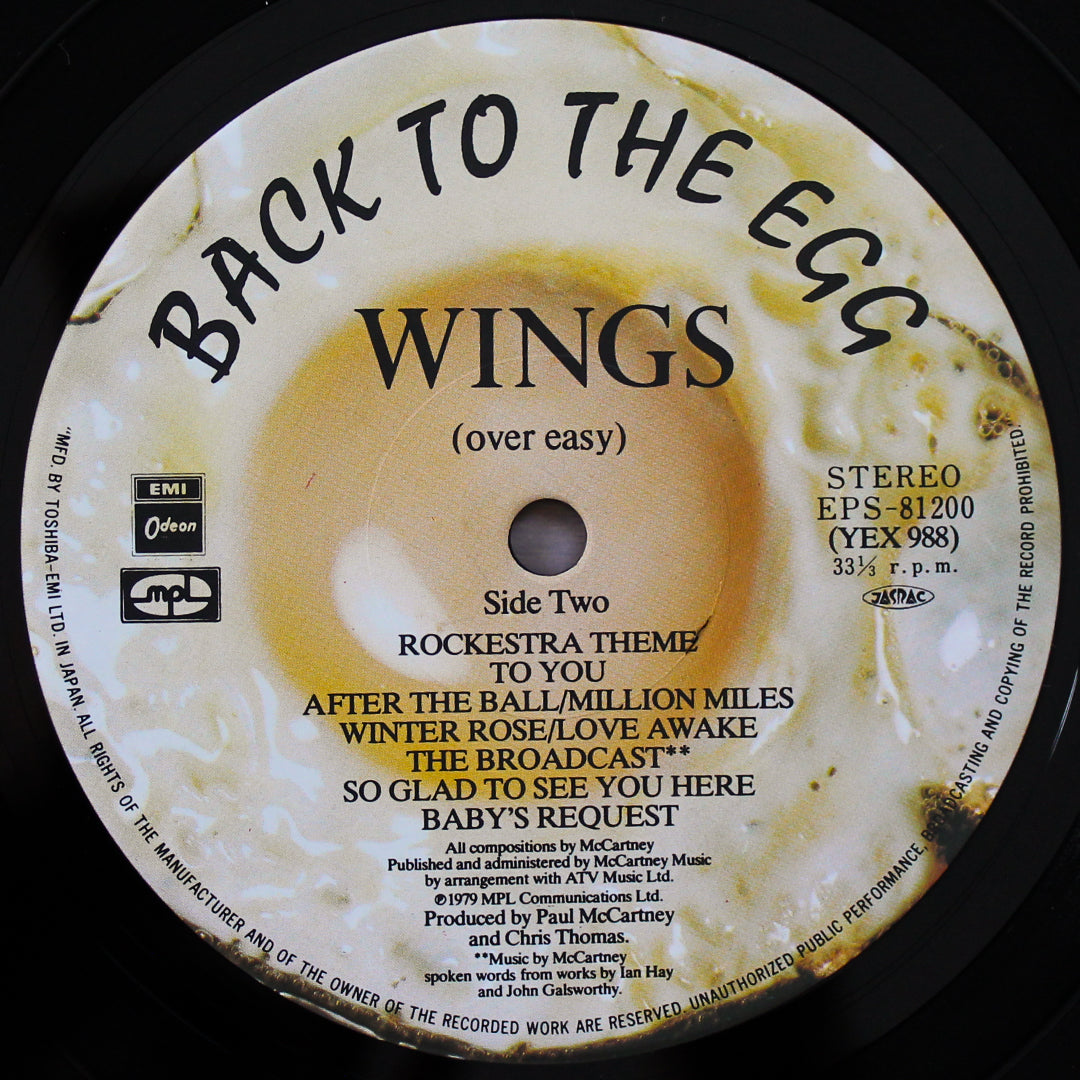 Wings - Back To The Egg 33'lük LP PLAK Japan Vinyl
